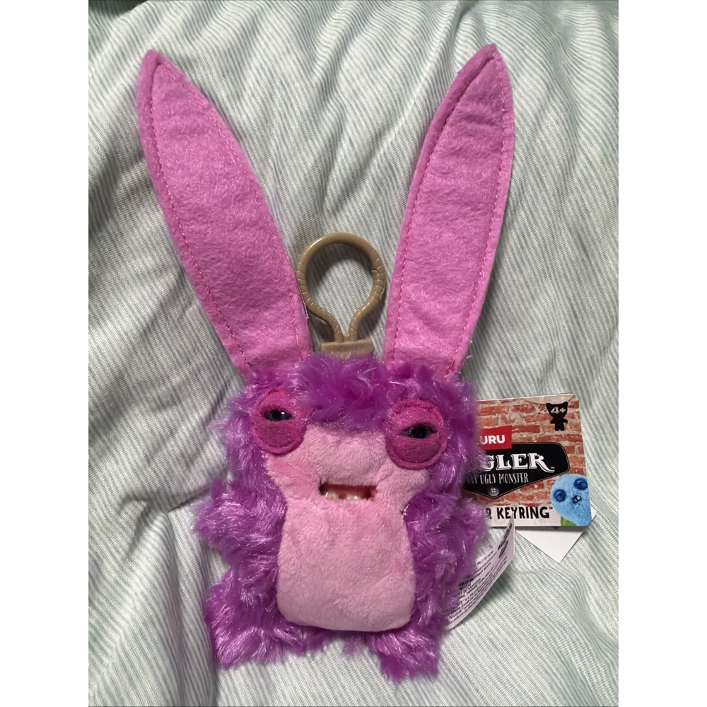 FUGGLER KEYRING KEYCHAIN Funny Ugly Monster Plush Lord Long Ears NEW ZURU